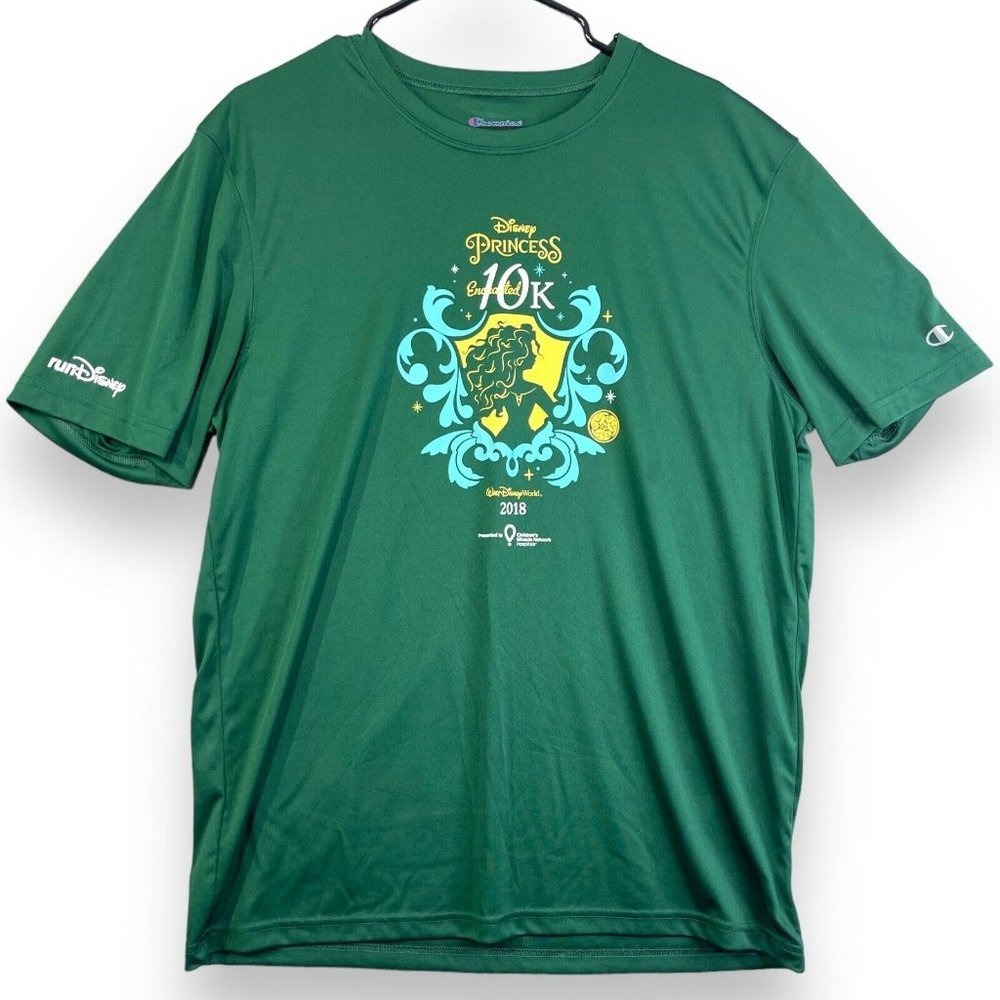 Champion Disney Princess Enchanted 10K 2018 Green Performance Shirt Mens L
